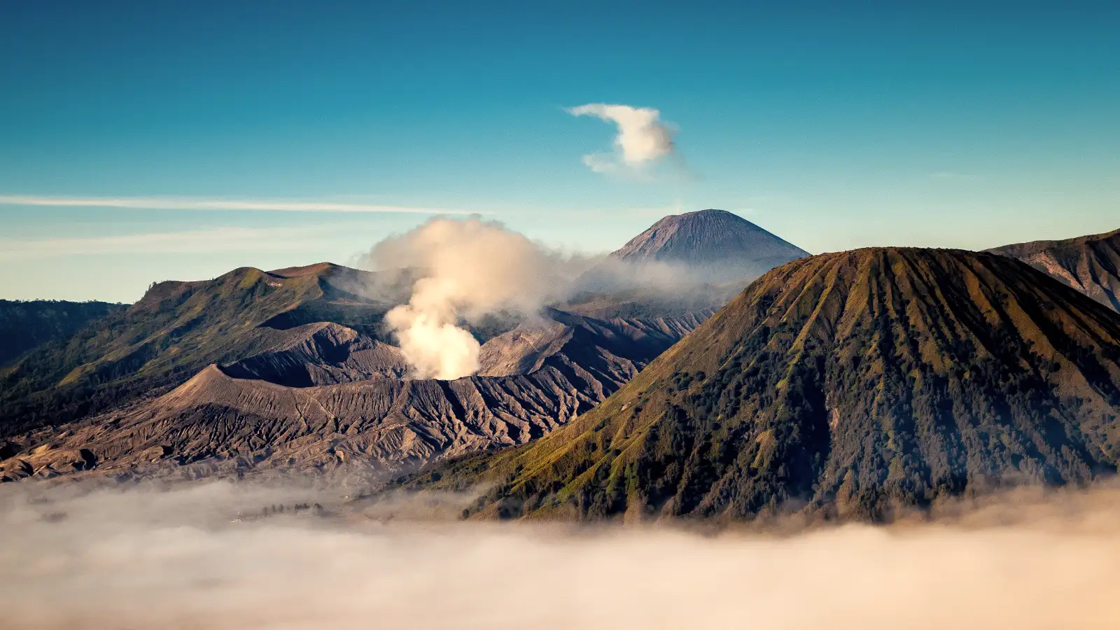 Ijen Crater Sunrise View Surreal sunrise over the turquoise acid lake of Ijen Crater