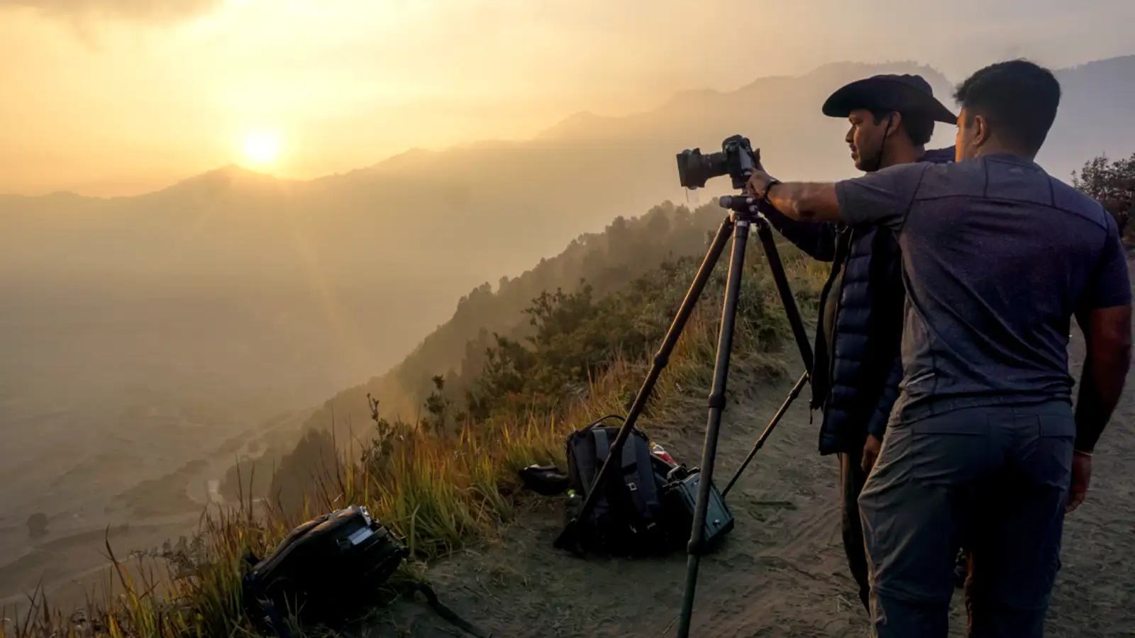 Mount Bromo Sunrise View Vibrant sunrise over Mount Bromo in Tengger Semeru National Park East Java