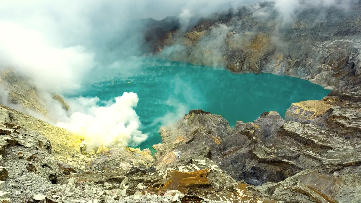 Ijen Volcanic Complex Geological Wonder Stunning view of Ijen Volcanic Complex at sunrise